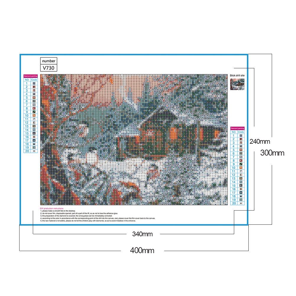 Diamond Painting - Full Round - Snow Scene C