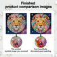 DIY Pearl Painting With Frame - Handmade Self-Adhesive Pearls - Lion (25*25cm) A
