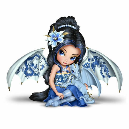 5D Diy Diamond Painting Kit Full Round Beads Big Eyes Doll(40*40cm)