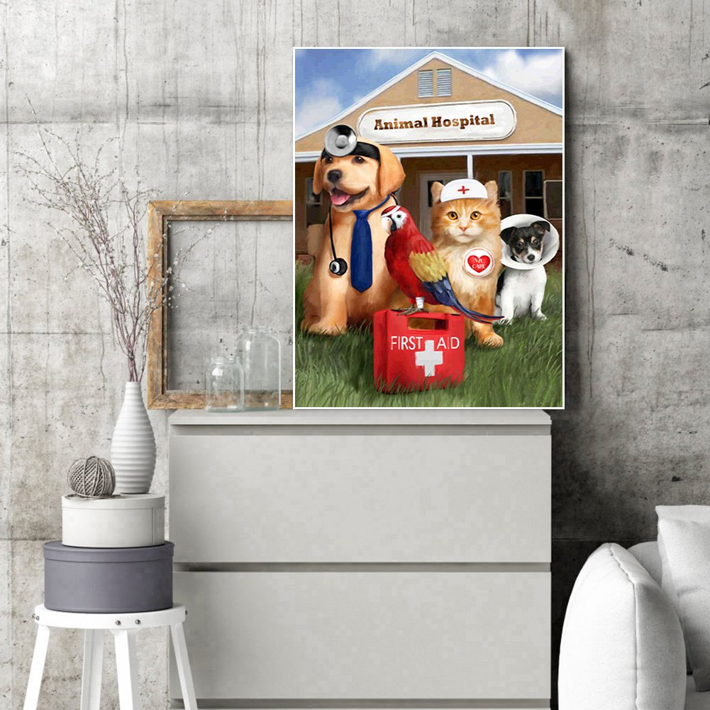 Diamond Painting - Full Round -  Happy Dogs
