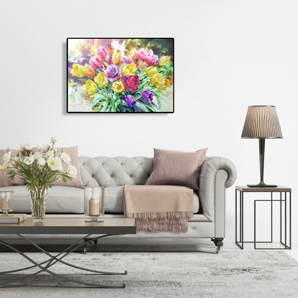 Bouquet Oil Painting By Numbers DIY Hand Painted Canvas Picture Wall Art