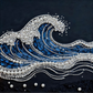 DIY Pearl Painting With Frame - Handmade Self-Adhesive Pearls - Waves (30*30cm) D