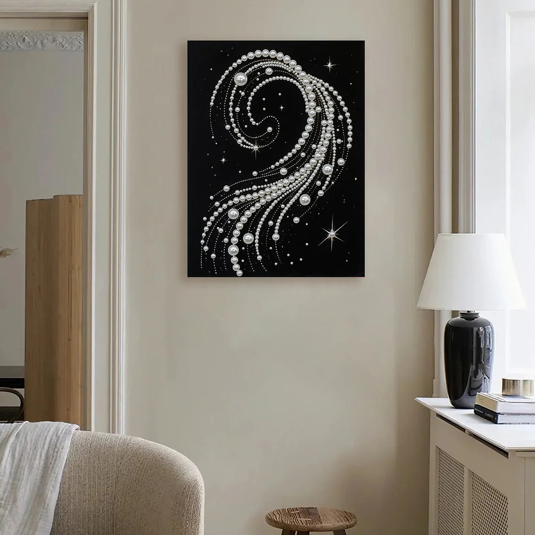 DIY Pearl Painting With Frame - Handmade Self-Adhesive Pearls - Spiral Pearl (30*40cm)
