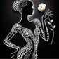 DIY Pearl Painting With Frame - Handmade Self-Adhesive Pearls - Silhouette Lady (30*30cm)