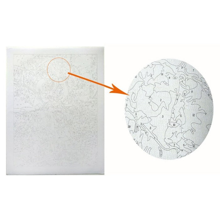 Oil Paint By Numbers DIY Riverside Boat Hand Painted Canvas Picture