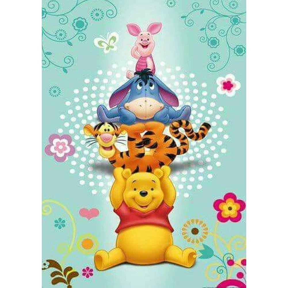 5D Diy Diamond Painting Kit Full Round Beads Winnie The Pooh