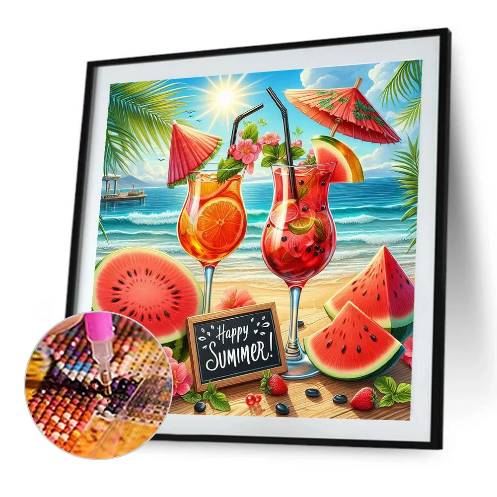 Diamond Painting - Full Round / Square - Summer Beach Watermelon