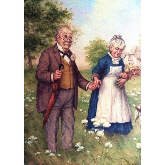 5D Diy Diamond Painting Kit Full Round Beads Sweetie Old Couple