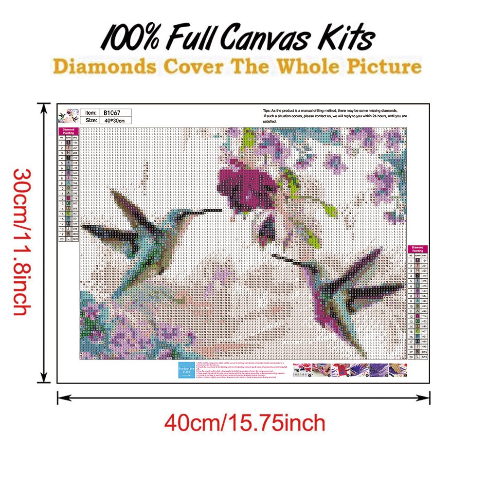 Diamond Painting - Full Round - Birds Flower