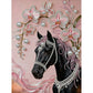 DIY Pearl Painting With Frame - Handmade Self-Adhesive Pearls - Horse (30*40cm) B