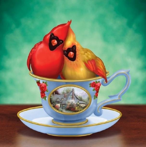 5D Diy Diamond Painting Kit Full Round Beads Cup Parrot