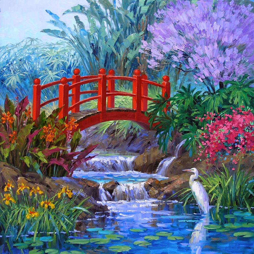Diamond Painting - Full Round - Red Bridge