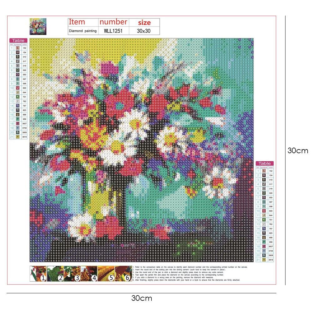Diamond Painting - Full Round - Colorful Flower B