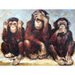 5D Diy Diamond Painting Kit Full Round Beads 3 Apes
