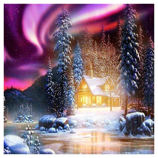 5D Diy Diamond Painting Kit Full Round Beads Aurora Night