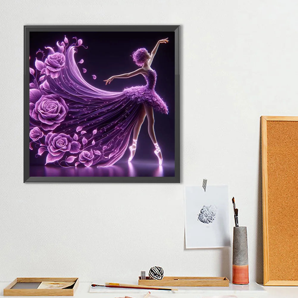Diamond Painting - Full Round / Square - Dancing Girl In Purple