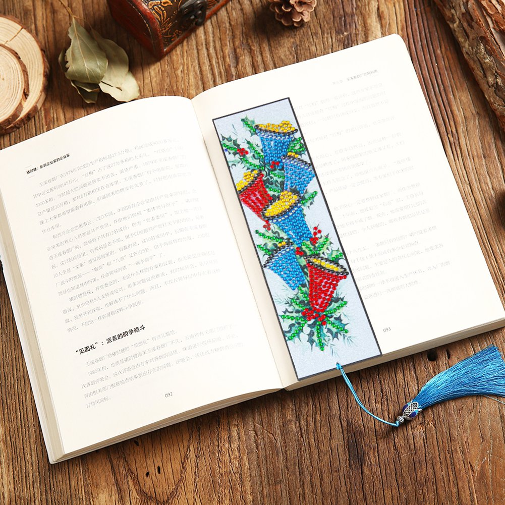 Color Bell Diamond Painting Bookmark DIY Leather Tassel Book Marks