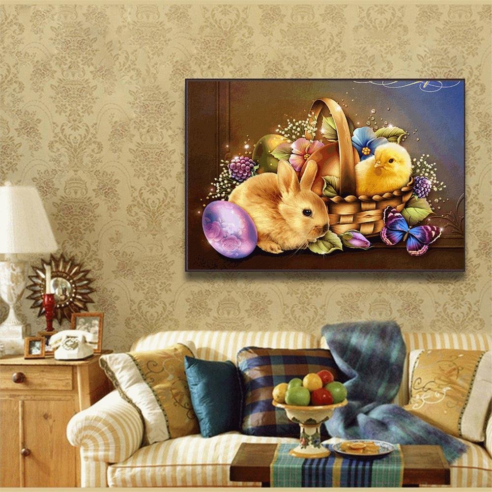 Diamond Painting - Full Round - Easter Chick Rabbit