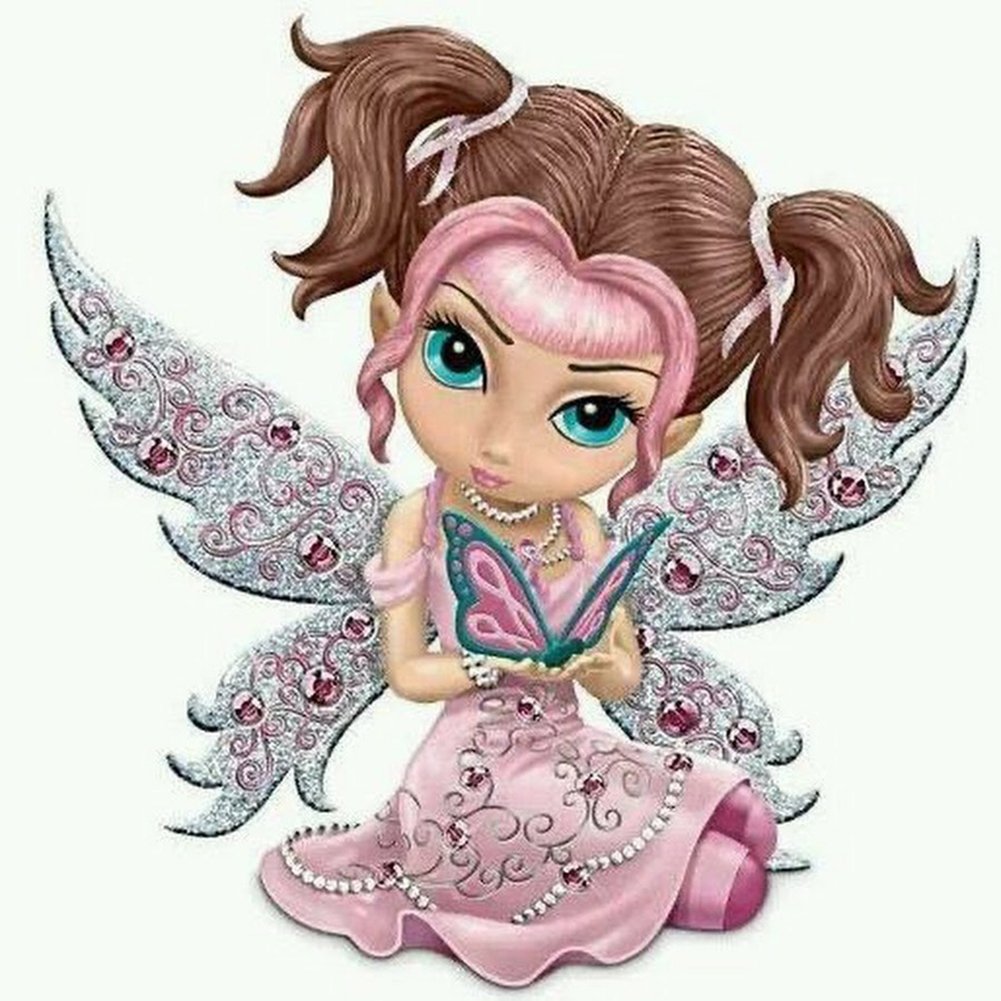 5D DIY Diamond Painting Kit Full Round Drill Big Eyes Doll (40*40cm)