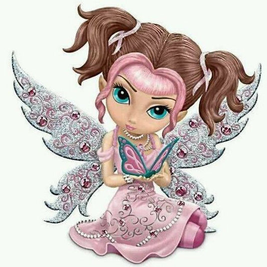 5D DIY Diamond Painting Kit Full Round Drill Big Eyes Doll (40*40cm)