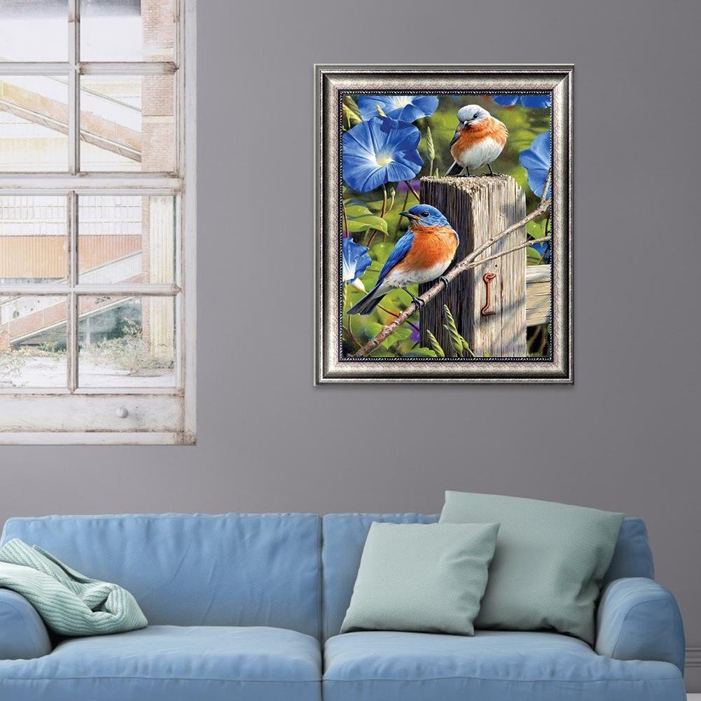 Diamond Painting - Full Round - Birds Petunia