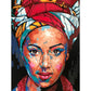 African Woman 5d Round mosaic embroidery