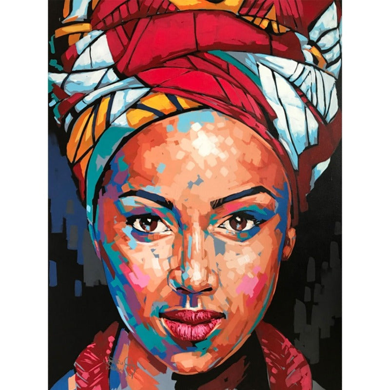 African Woman 5d Round mosaic embroidery
