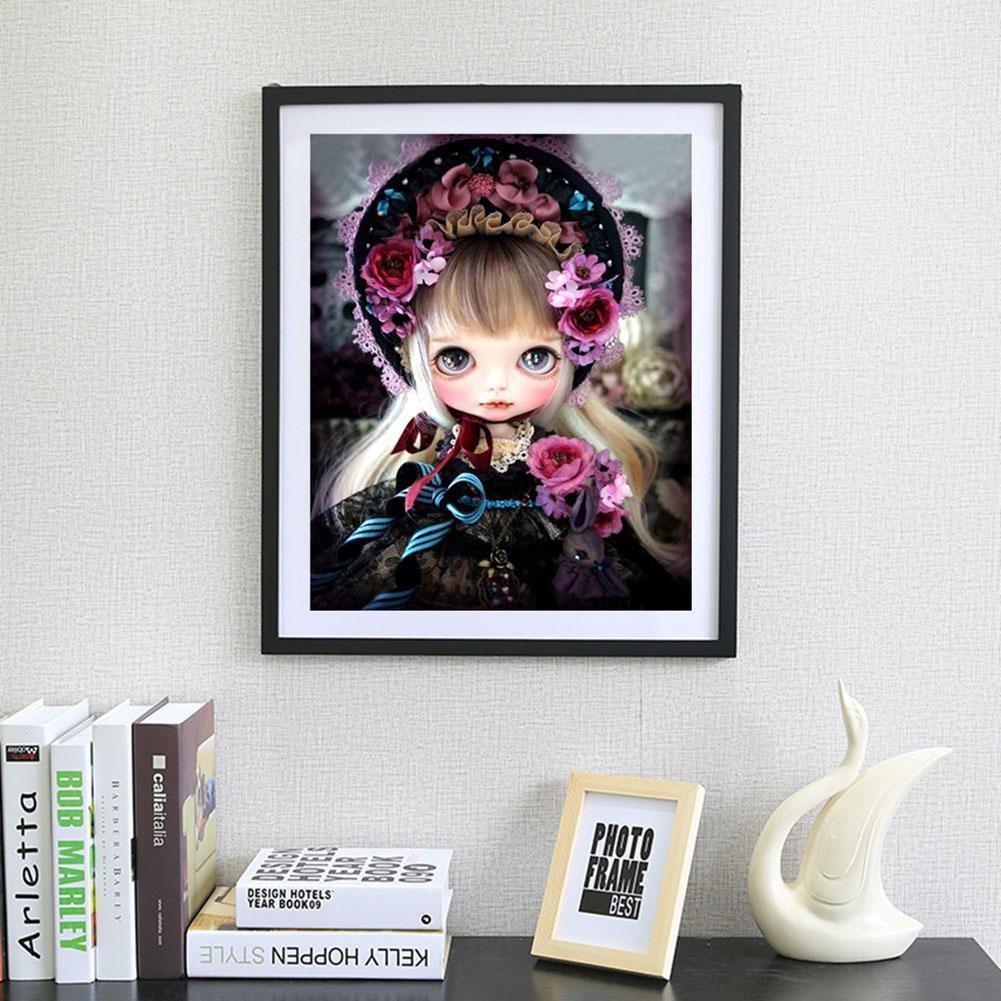 5D DIY Diamond Painting Kit - Full Round - Doll in Black