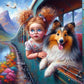 Diamond Painting - Full Round / Square - Dog and Girl J