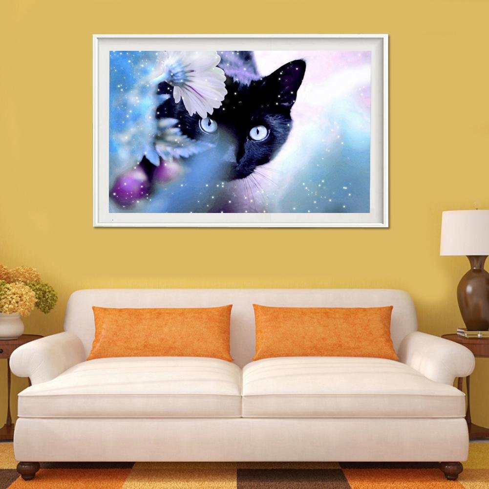 Diamond Painting - Partial Round - Black Cat