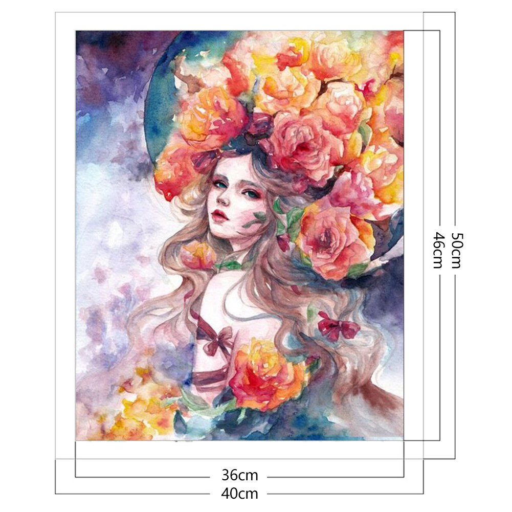 11CT Stamped Cross Stitch - Flower Girl (40*50CM)