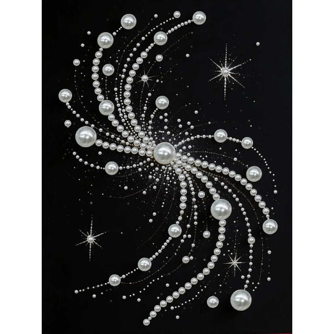 DIY Pearl Painting With Frame - Handmade Self-Adhesive Pearls - S-Shaped Swirl (30*40cm)