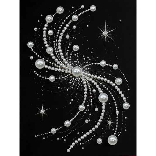 DIY Pearl Painting With Frame - Handmade Self-Adhesive Pearls - S-Shaped Swirl (30*40cm)