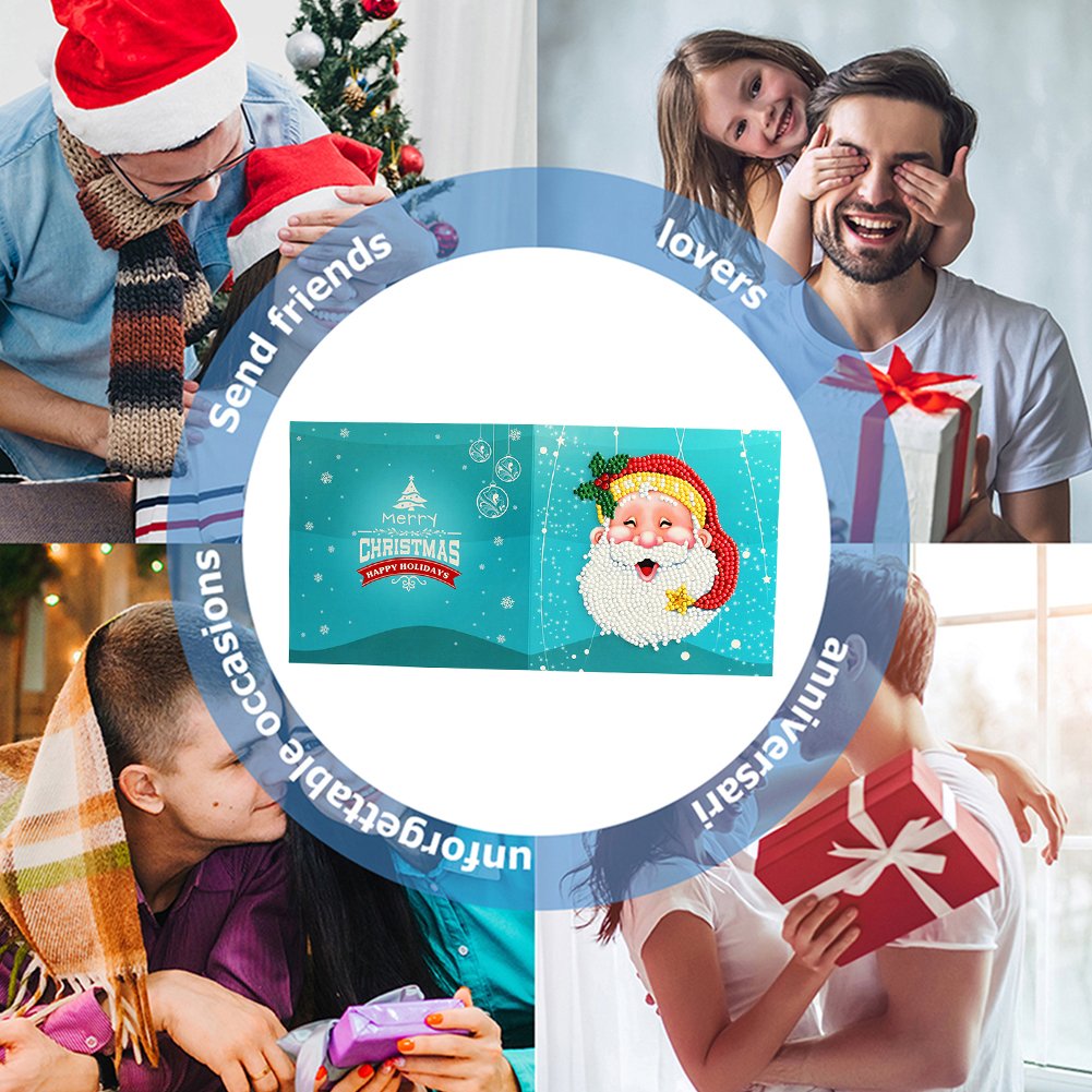 DIY Diamond Painting Greeting Card - Santa Claus A