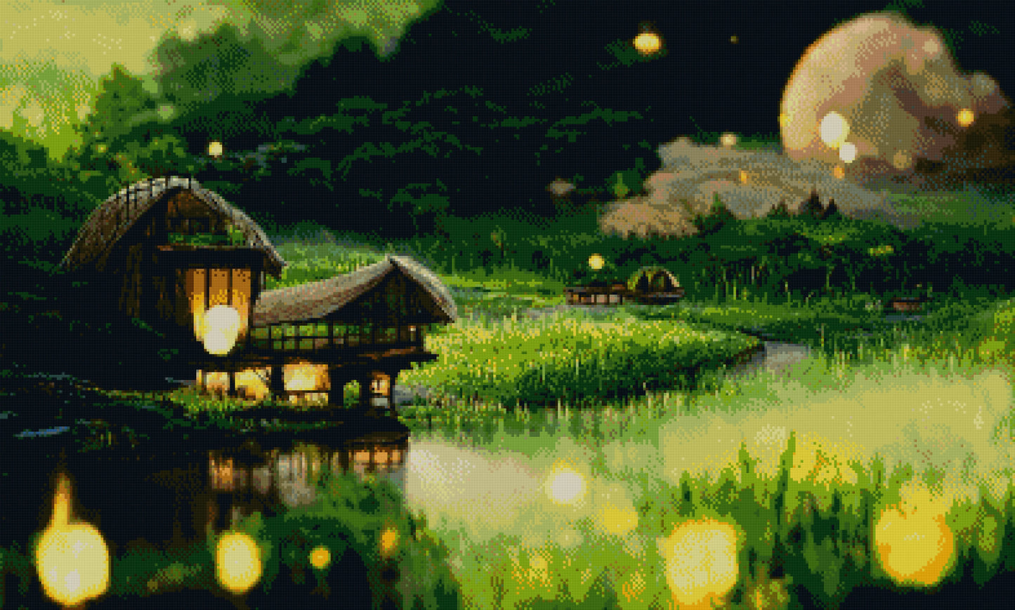 Full Round/Square Diamond Painting Kits | Green Scenery 40x70cm 50x80cm C