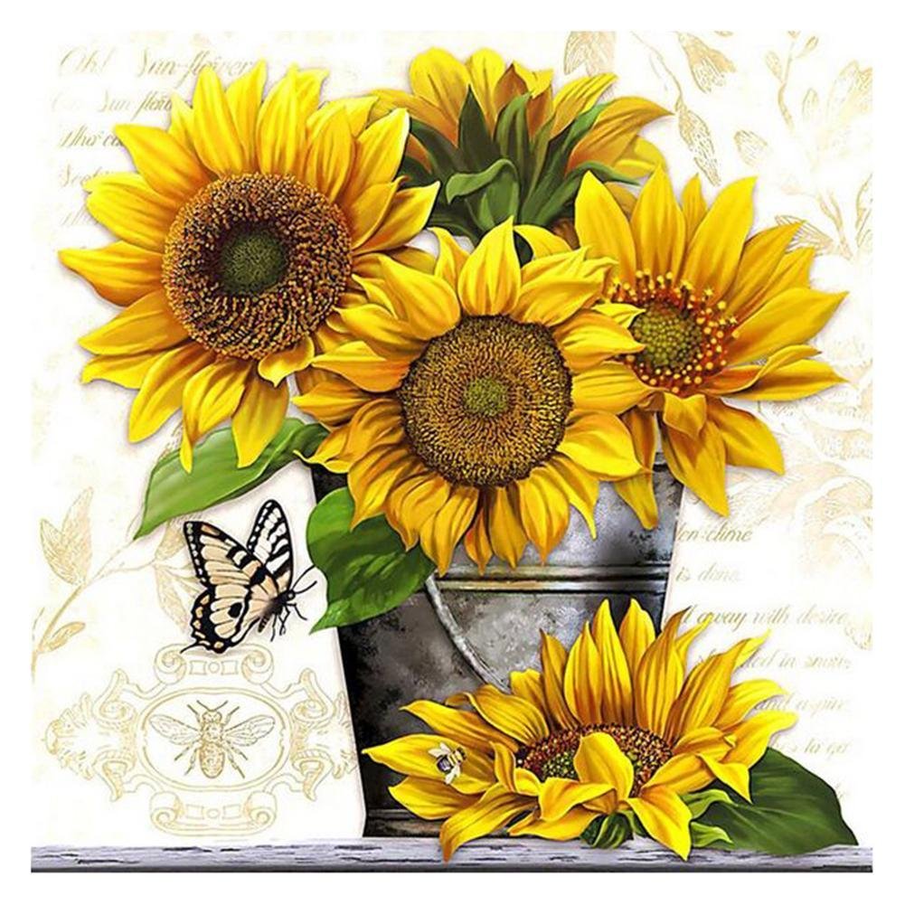 5D Diy Diamond Beads Art Full Square Resin Sunflower