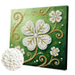 DIY Pearl Painting With Frame - Handmade Self-Adhesive Pearls - Four-Leaf Clover (25*25cm)