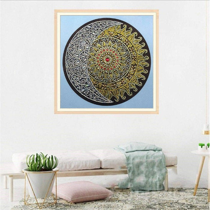 Moon Sun Diamond Painting Crystal Rhinestone With Diamond Drawing Tool
