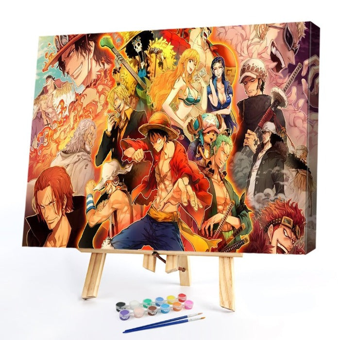 Oil Painting By Numbers Anime Figure DIY Canvas Coloring Picture