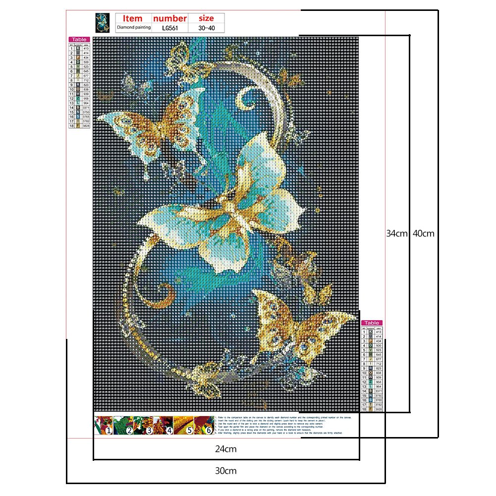 Diamond Painting - Full Round - Butterfly K