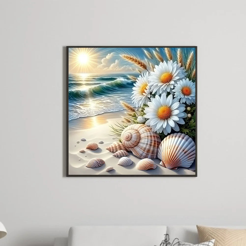Diamond Painting - Full Round / Square - Sunflower and Shell