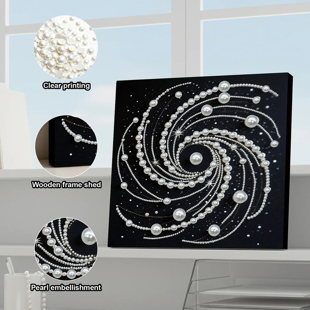 DIY Pearl Painting With Frame - Handmade Self-Adhesive Pearls - Vortex (30*30cm)