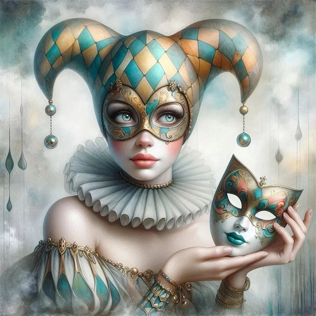 Diamond Painting - Full Round / Square - Beautiful Clown Mask