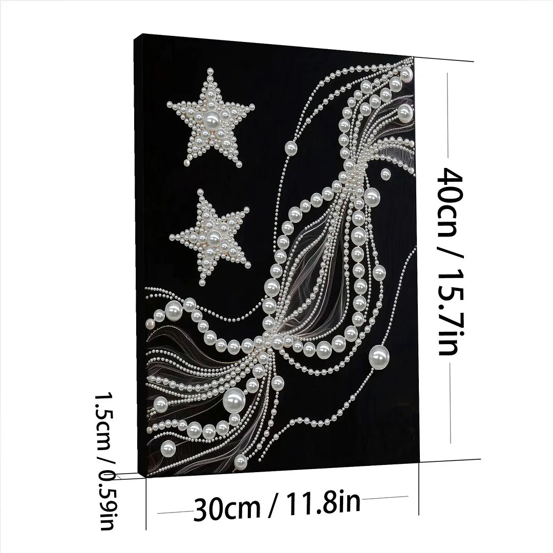 DIY Pearl Painting With Frame - Handmade Self-Adhesive Pearls - Starry Silk (30*40cm) C