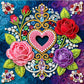 DIY Pearl Painting With Frame - Handmade Self-Adhesive Pearls - Flower (25*25cm) E