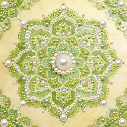 DIY Pearl Painting With Frame - Handmade Self-Adhesive Pearls - Mandala (30*30cm) A