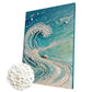 DIY Pearl Painting With Frame - Handmade Self-Adhesive Pearls - Waves (30*40cm) A