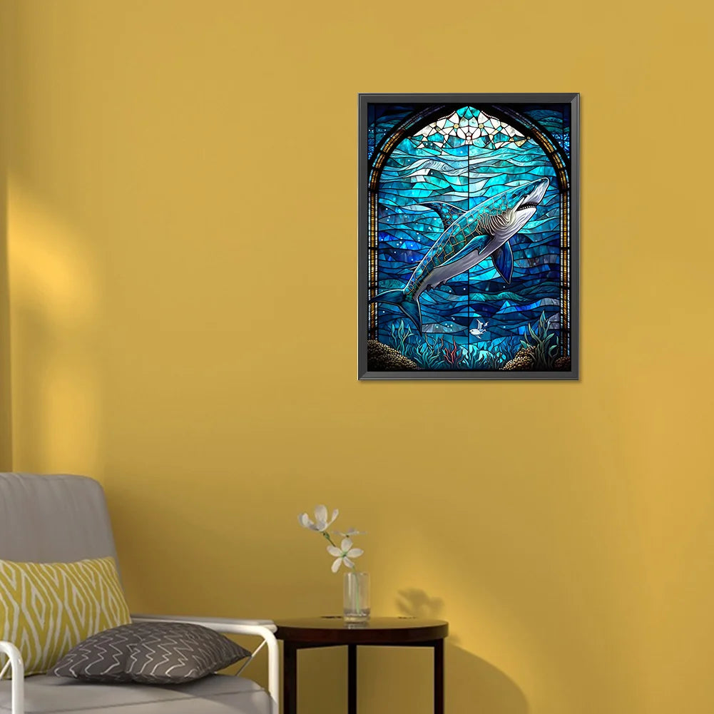 5D DIY Diamond Painting - Full Round / Square  - Shark Marine Organism F