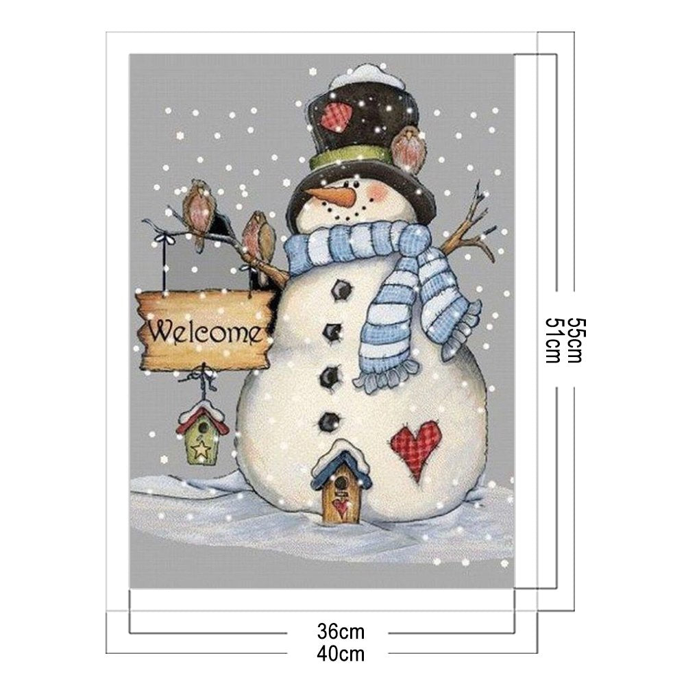 11ct Stamped Cross Stitch - Snowman(40*50cm)