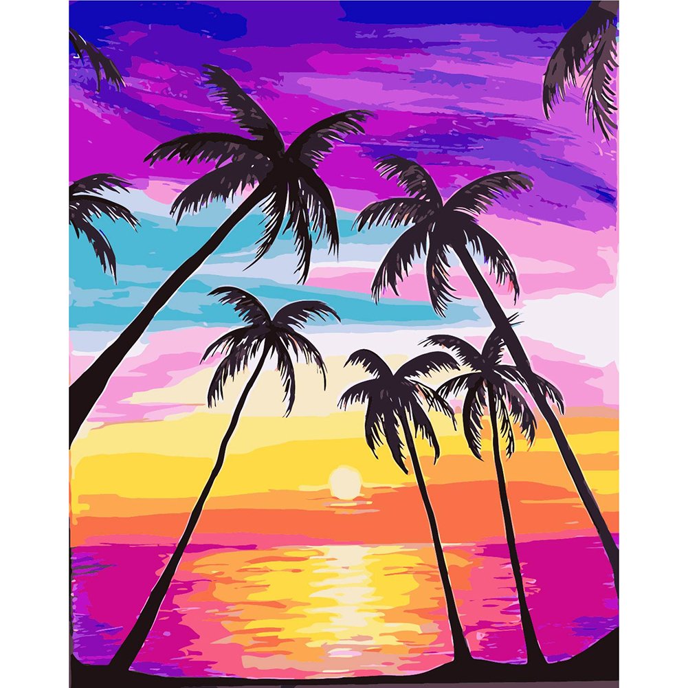 Paint By Number Oil Painting Seaside Sunset (40*50cm)